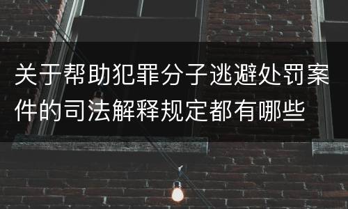 关于帮助犯罪分子逃避处罚案件的司法解释规定都有哪些