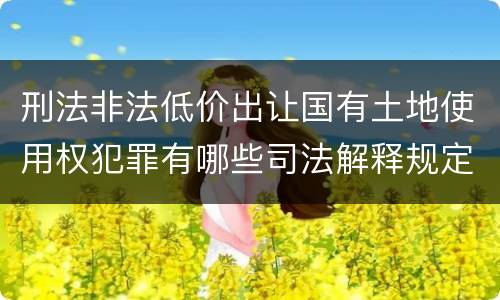 刑法非法低价出让国有土地使用权犯罪有哪些司法解释规定