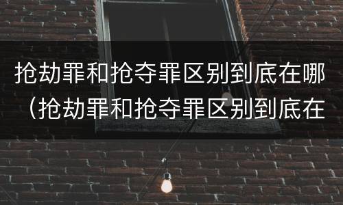 抢劫罪和抢夺罪区别到底在哪（抢劫罪和抢夺罪区别到底在哪里）