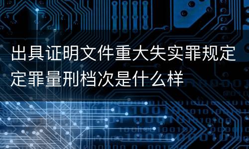 出具证明文件重大失实罪规定定罪量刑档次是什么样