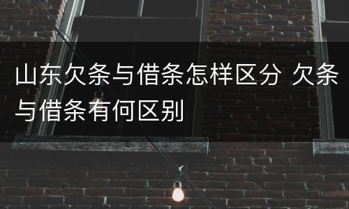 山东欠条与借条怎样区分 欠条与借条有何区别