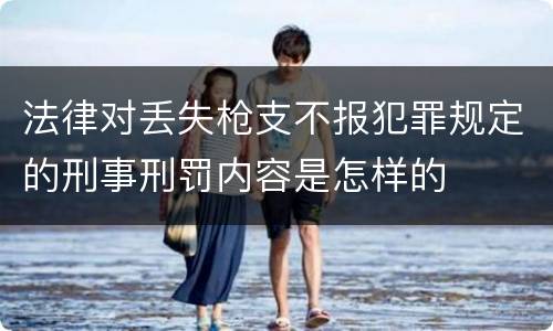 法律对丢失枪支不报犯罪规定的刑事刑罚内容是怎样的