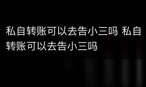 私自转账可以去告小三吗 私自转账可以去告小三吗