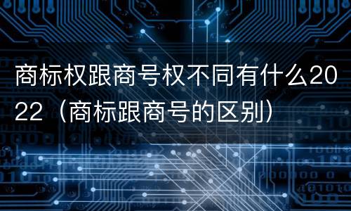 商标权跟商号权不同有什么2022（商标跟商号的区别）