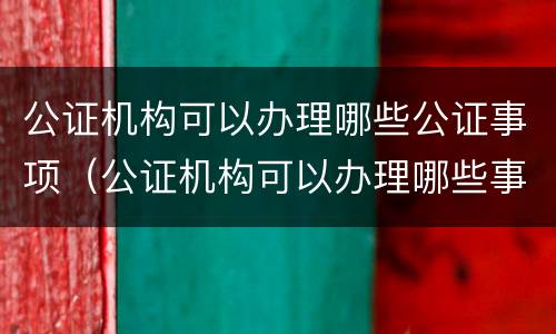 公证机构可以办理哪些公证事项（公证机构可以办理哪些事务）