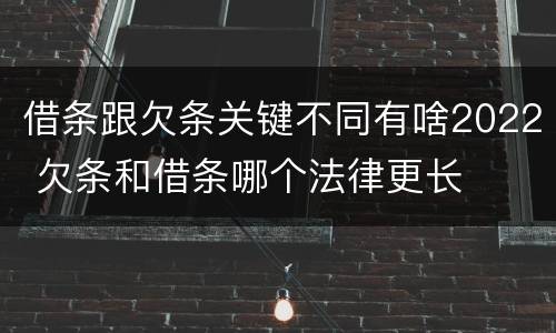 借条跟欠条关键不同有啥2022 欠条和借条哪个法律更长