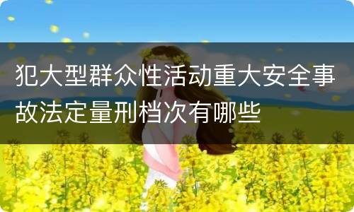 犯大型群众性活动重大安全事故法定量刑档次有哪些