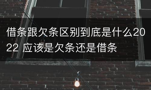 借条跟欠条区别到底是什么2022 应该是欠条还是借条