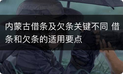 内蒙古借条及欠条关键不同 借条和欠条的适用要点