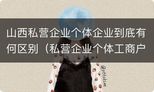 山西私营企业个体企业到底有何区别（私营企业个体工商户区别）