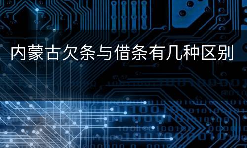 内蒙古欠条与借条有几种区别