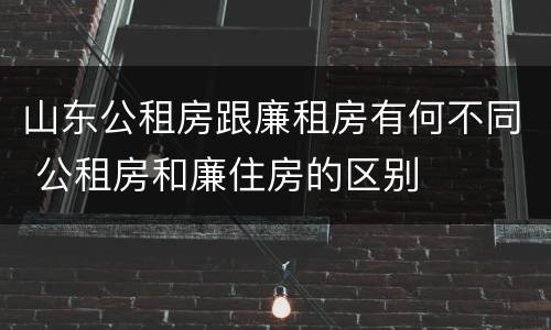 山东公租房跟廉租房有何不同 公租房和廉住房的区别