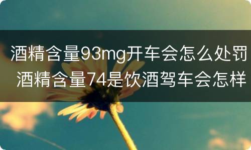 酒精含量93mg开车会怎么处罚 酒精含量74是饮酒驾车会怎样处罚