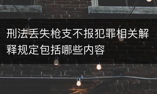 刑法丢失枪支不报犯罪相关解释规定包括哪些内容