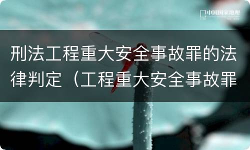 刑法工程重大安全事故罪的法律判定（工程重大安全事故罪 判例）