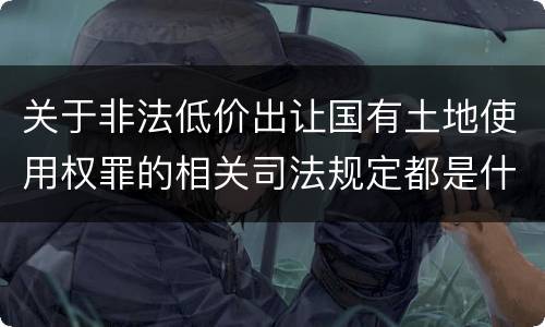关于非法低价出让国有土地使用权罪的相关司法规定都是什么