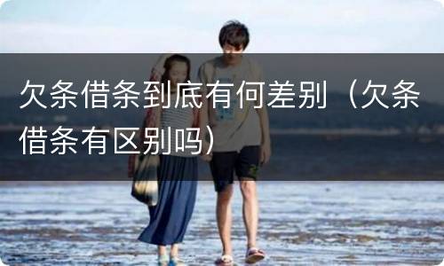欠条借条到底有何差别（欠条借条有区别吗）