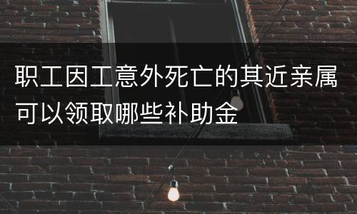 职工因工意外死亡的其近亲属可以领取哪些补助金