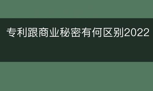 专利跟商业秘密有何区别2022