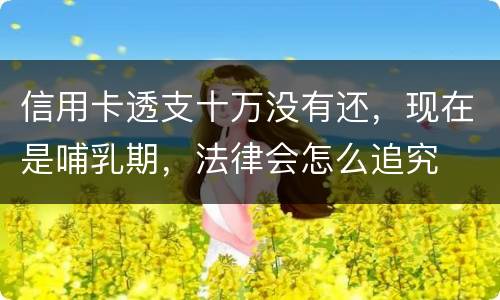 信用卡透支十万没有还，现在是哺乳期，法律会怎么追究