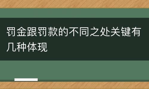 罚金跟罚款的不同之处关键有几种体现