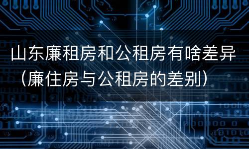 山东廉租房和公租房有啥差异（廉住房与公租房的差别）