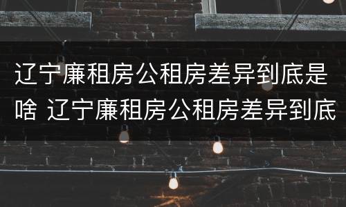 辽宁廉租房公租房差异到底是啥 辽宁廉租房公租房差异到底是啥样的