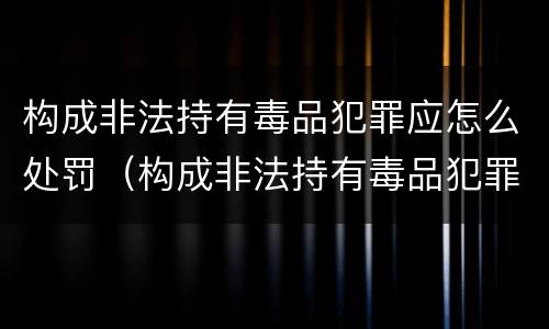 构成非法持有毒品犯罪应怎么处罚（构成非法持有毒品犯罪应怎么处罚呢）
