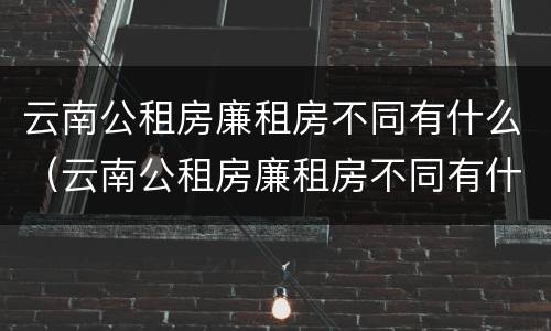 云南公租房廉租房不同有什么（云南公租房廉租房不同有什么影响）