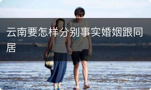 云南要怎样分别事实婚姻跟同居