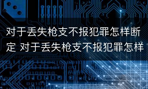 对于丢失枪支不报犯罪怎样断定 对于丢失枪支不报犯罪怎样断定案件