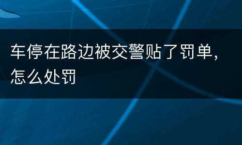车停在路边被交警贴了罚单，怎么处罚