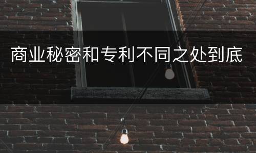 商业秘密和专利不同之处到底