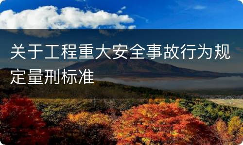 关于工程重大安全事故行为规定量刑标准