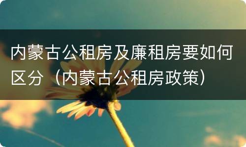 内蒙古公租房及廉租房要如何区分（内蒙古公租房政策）