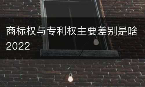 商标权与专利权主要差别是啥2022