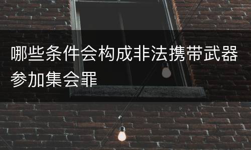 哪些条件会构成非法携带武器参加集会罪