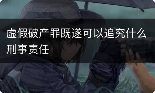 虚假破产罪既遂可以追究什么刑事责任