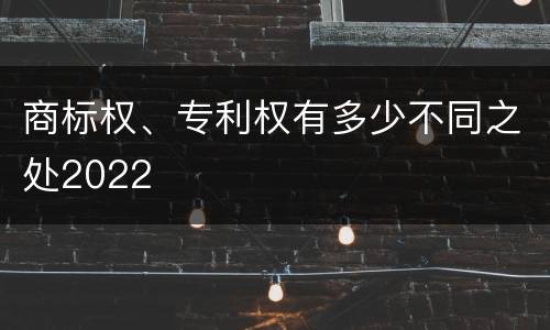 商标权、专利权有多少不同之处2022