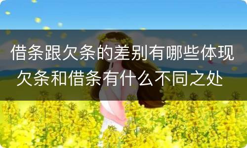 借条跟欠条的差别有哪些体现 欠条和借条有什么不同之处