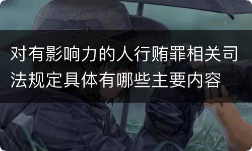 对有影响力的人行贿罪相关司法规定具体有哪些主要内容