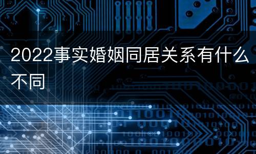 2022事实婚姻同居关系有什么不同