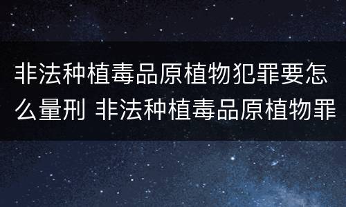 非法种植毒品原植物犯罪要怎么量刑 非法种植毒品原植物罪中的种植行为
