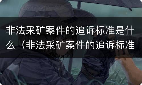 非法采矿案件的追诉标准是什么（非法采矿案件的追诉标准是什么意思）