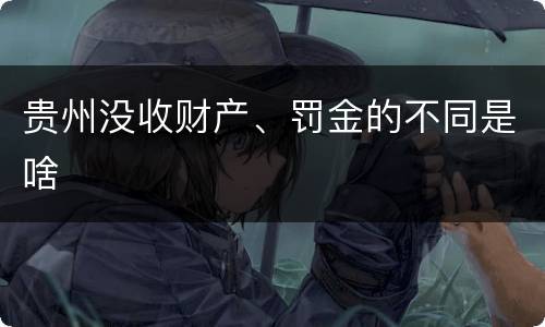贵州没收财产、罚金的不同是啥