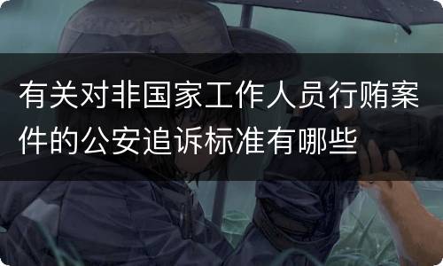 有关对非国家工作人员行贿案件的公安追诉标准有哪些
