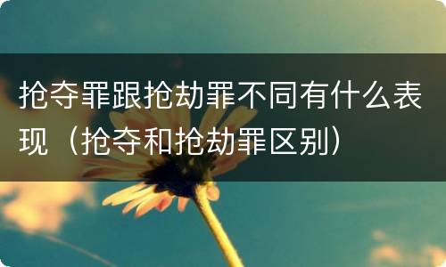抢夺罪跟抢劫罪不同有什么表现（抢夺和抢劫罪区别）