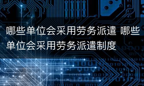 哪些单位会采用劳务派遣 哪些单位会采用劳务派遣制度