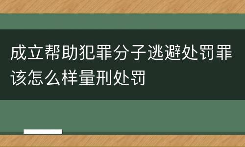 成立帮助犯罪分子逃避处罚罪该怎么样量刑处罚