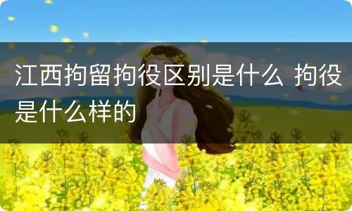 江西拘留拘役区别是什么 拘役是什么样的